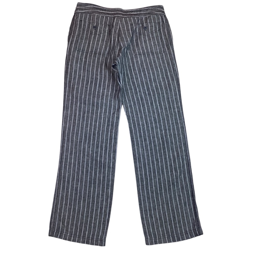 Tommy Bahama Santiago Linen Striped Pant Wide Leg Gray - Picture 4 of 9